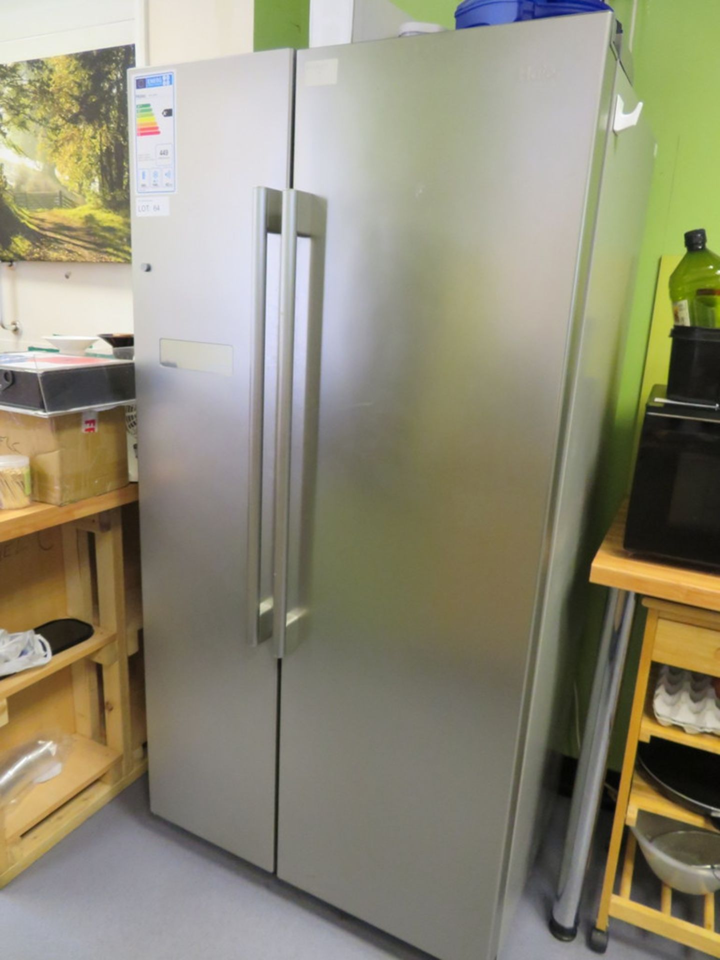 HAIER SILVER UPRIGHT TWO-DOOR FRIDGE/FREEZER