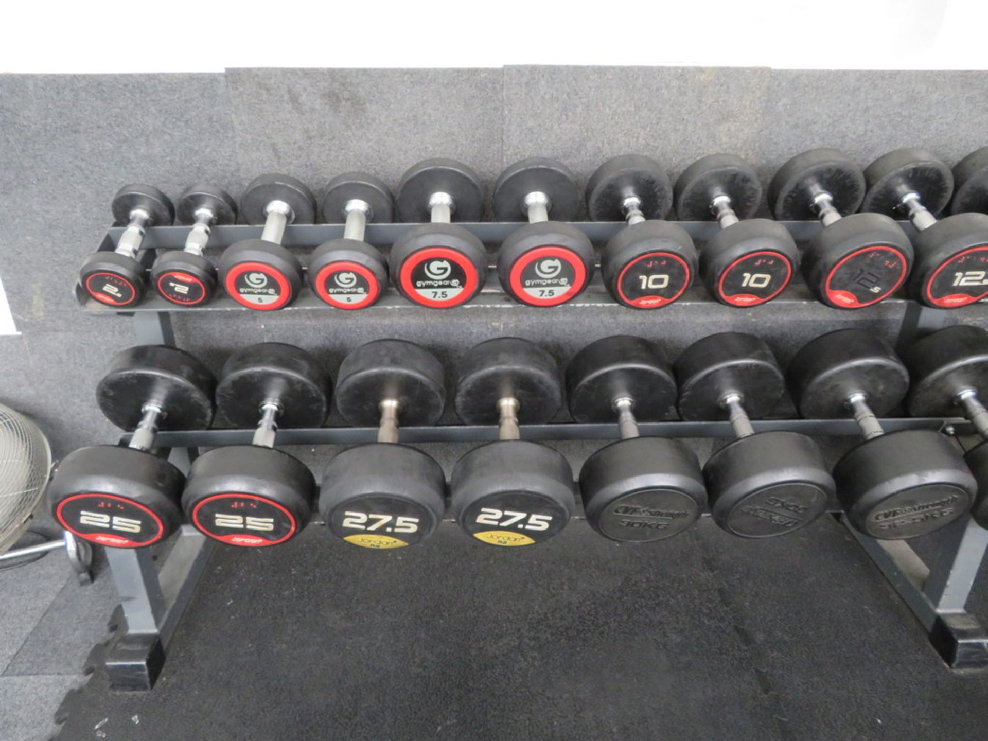 16 X PAIRS OF DUMBELLS AND TWO TIER RACK - Bild 5 aus 5