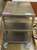 Stainless Steel 3 Tier Wheeled Trolley 52cmx70cmx80cm