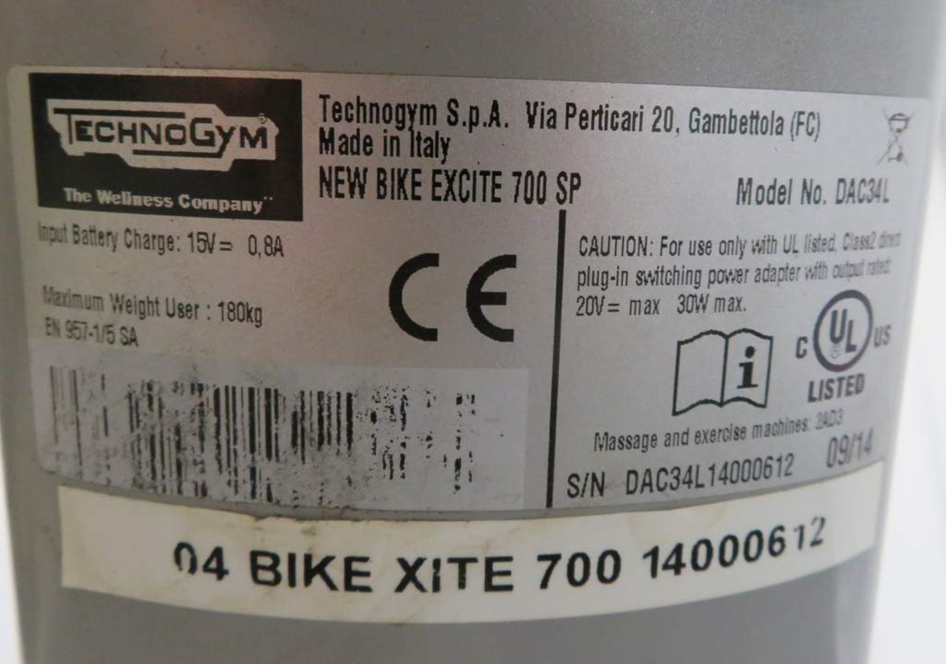 Technogym Model: Excite 700 SP, Excersice Bike. - Image 6 of 6