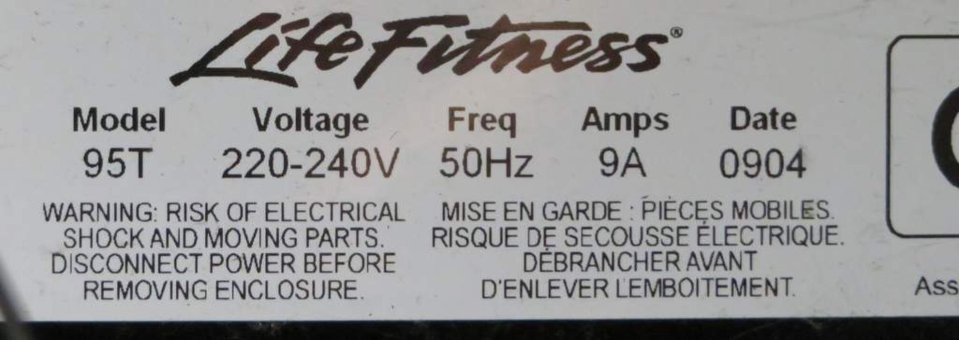 Life Fitness, Model: 95T, Treadmill. - Image 10 of 10