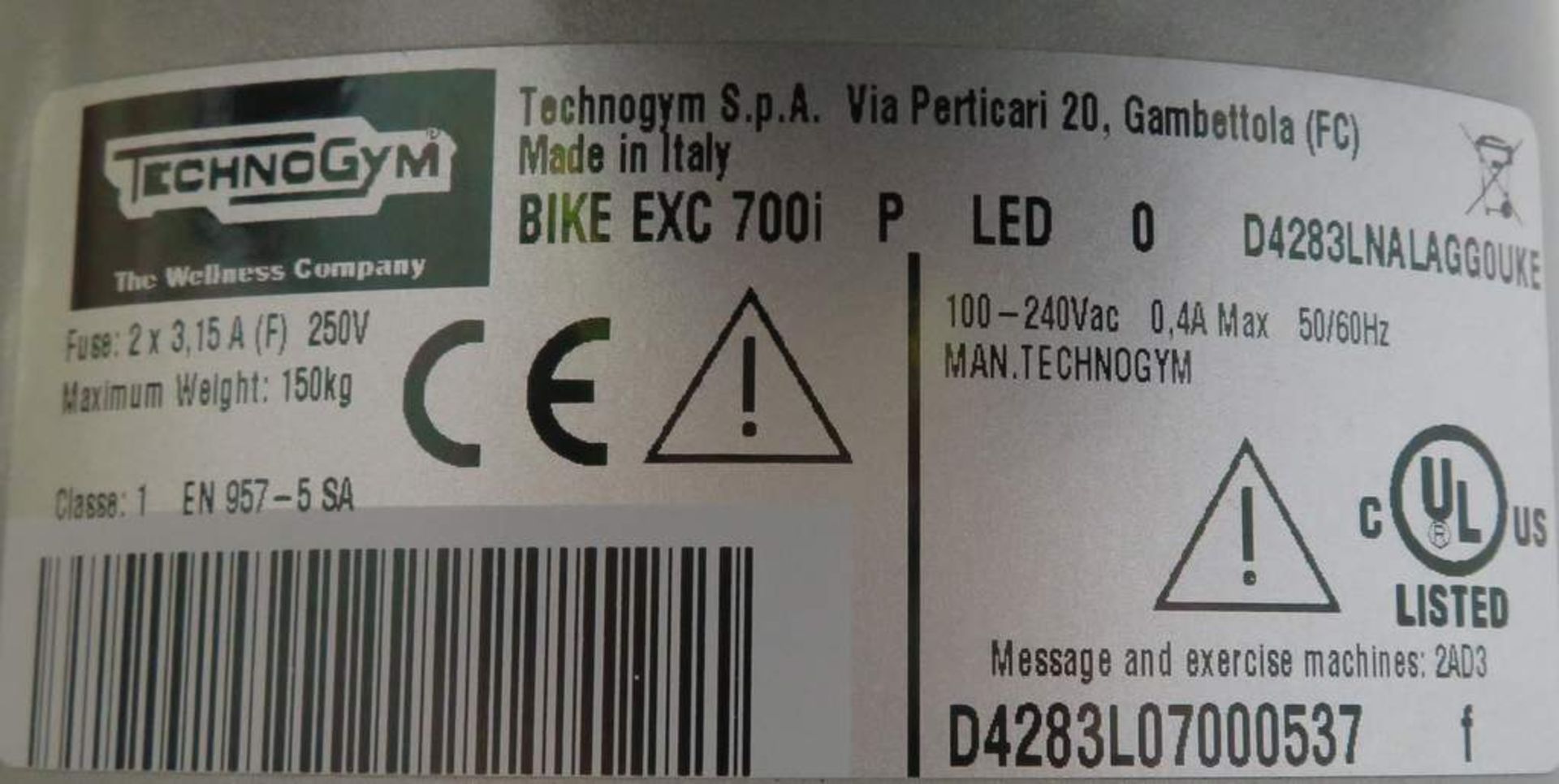 Technogym Model: Excite 700i, Excersice Bike. - Image 7 of 7