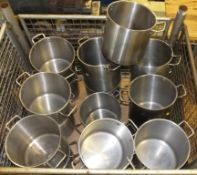 18x Large Stainless Cooking Pots