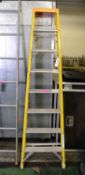 Aluminum A Frame Step Ladder 7 Tread Yellow.