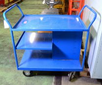 Blue Trolley with Lockable Cupboard L 1100 x W 600 X H1040mm.