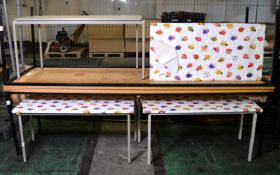 Small Childrens' Canteen Tables 1000 x 550 x 560mm. Large Tables 2500mm long.