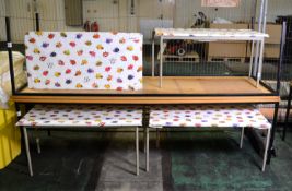 Small Childrens' Canteen Tables 1000 x 550 x 560mm. Large Tables 2500mm long.