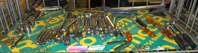 Various Hand Tools - Hammer, Sockets, Spanners, Wrenches