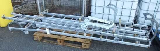 3x Aluminium Roof Ladders 16-Rung - AS SPARES & REPAIRS