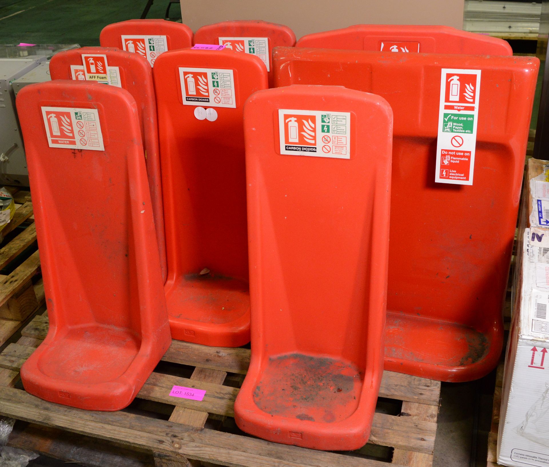 8x Fire Extinguisher Stands.