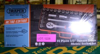 Draper Retro Edition 25 Piece 1/2" Square Drive Metric Socket Set.