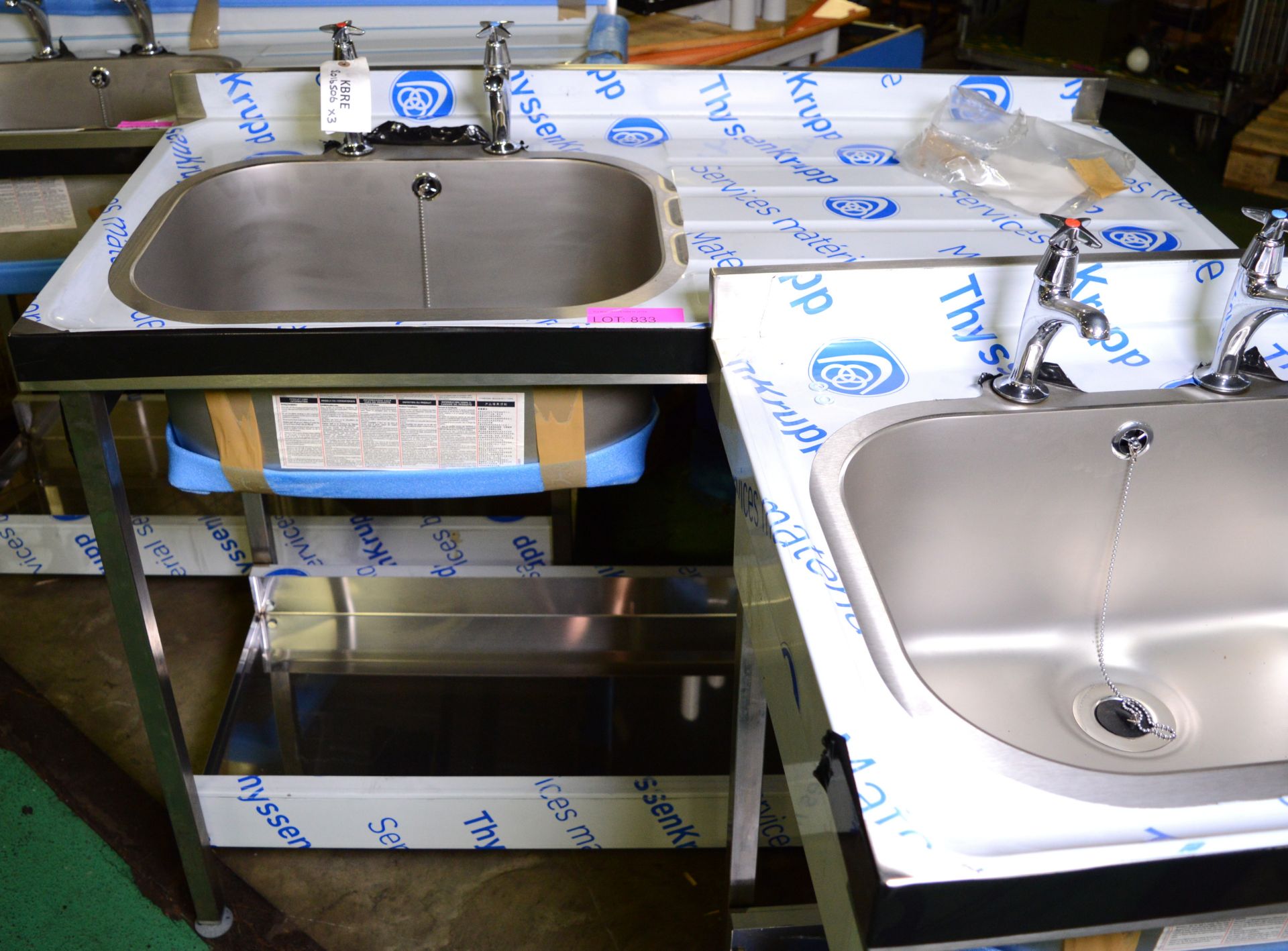 Stainless Steel Single Sink Unit L 1200 x W 600 x H 970mm.