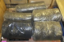 Polythene Bag Black 510/610 x 1200mm 500pr Roll - 5x Rolls