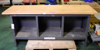 Workbench Wooden Top Metal Base L 1800 x W 600 x H820mm.