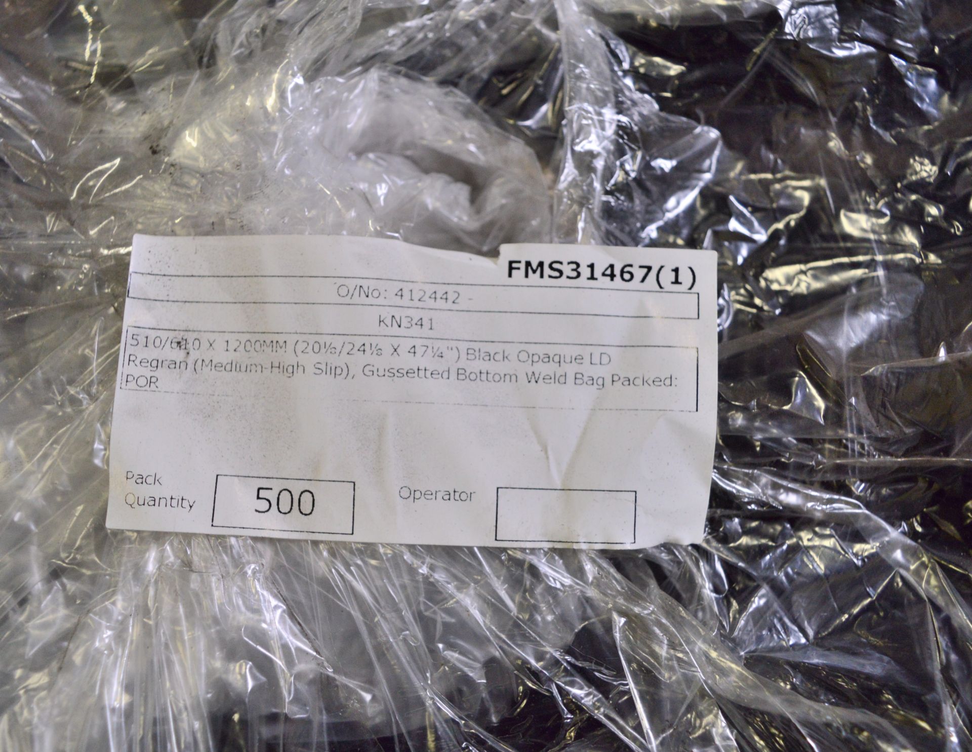 5x Rolls Polythene Bags Black 510/610 x 1200mm 500pr Roll. - Image 2 of 2