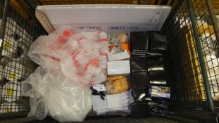 Gloves, Masks, Capped Container, Clean Mats