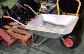 Lightweight Galvanized Steel Wheelbarrow.