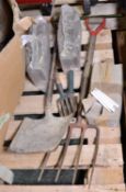 Fork, Shovel, Brush Heads, Plant Labels, Gardening Tools.