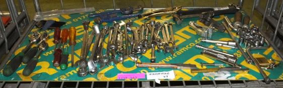 Various Hand Tools - Hammer, Sockets, Spanners, Wrenches