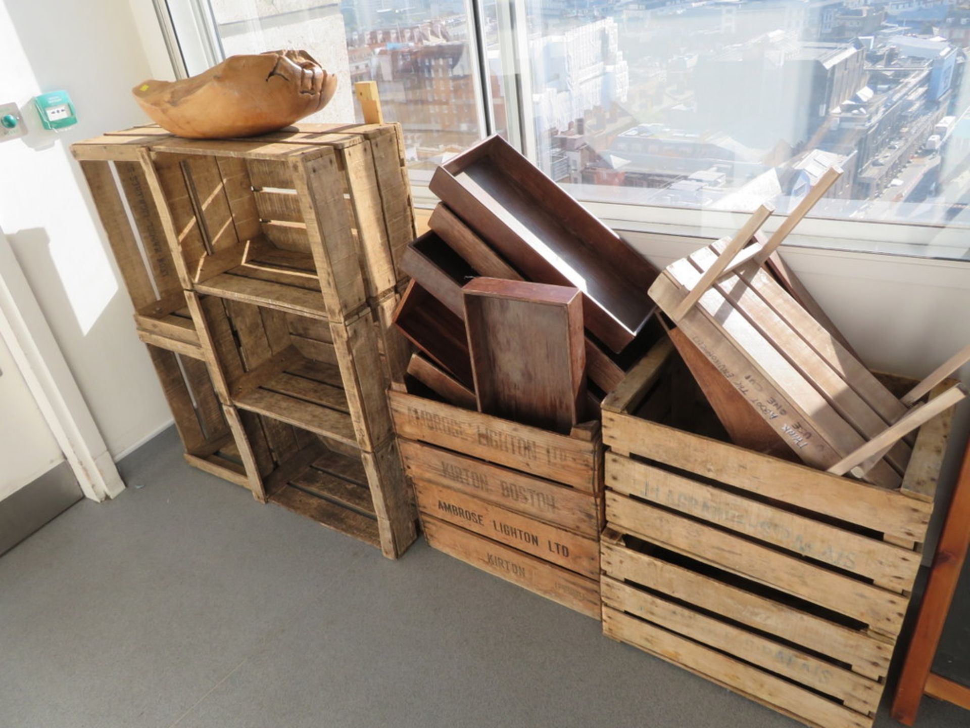 QTY OF DECORATIVE WOODEN DISPLAY CRATES, FOLDING SIGNS ETC - Image 2 of 2