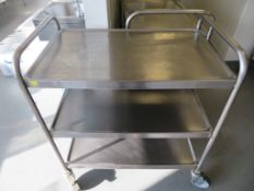 STAINLESS STEEL THREE TIER TROLLEY