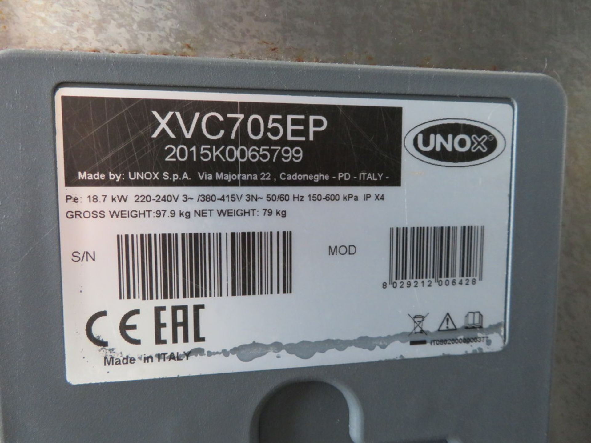 2015 UNOX ELECTRIC COMBI OVEN; TYPE XVC705EP - Image 4 of 5