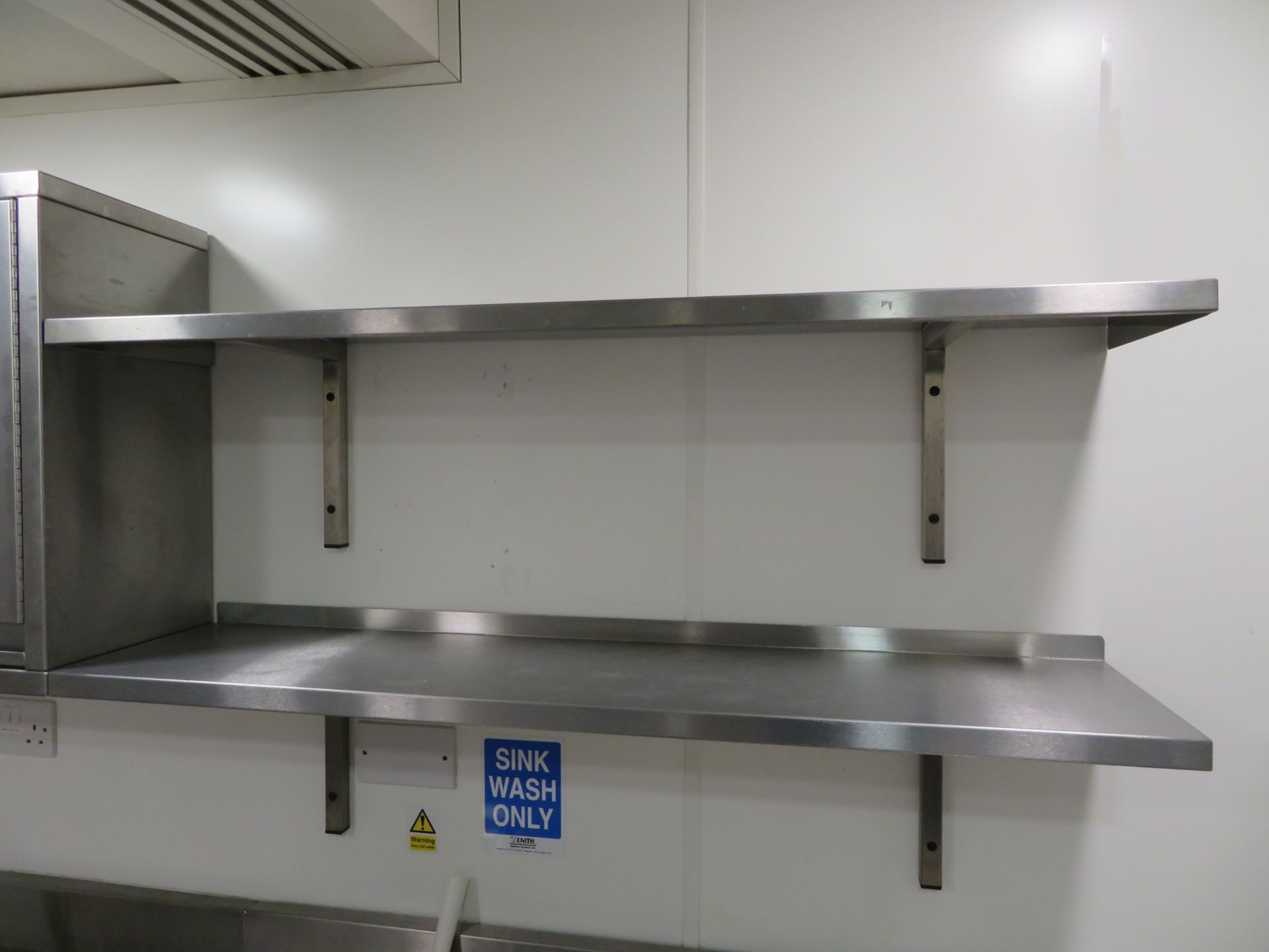 3 X PAIRS OF STAINLESS STEEL WALL SHELVES - Image 3 of 3