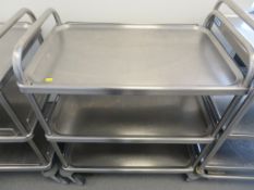 STAINLESS STEEL THREE TIER TROLLEY