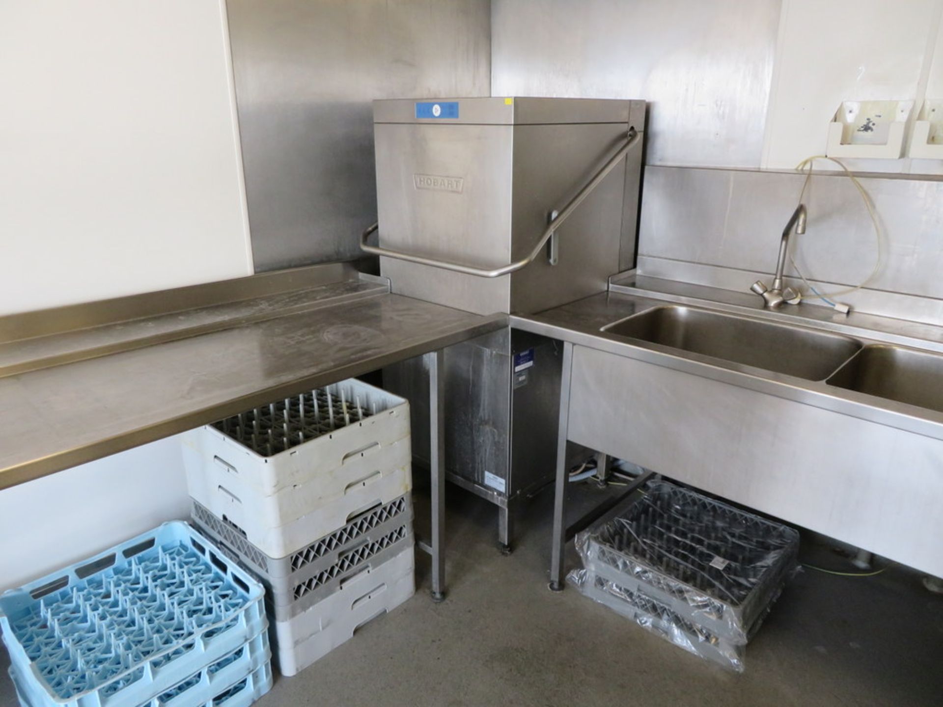 2012 HOBART MODEL AMXXRS-30 STAINLESS STEEL PASS-THROUGH WAREWASHER - Image 2 of 12