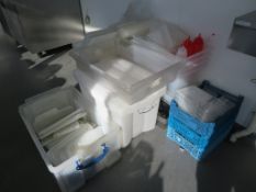 QTY OFF ASSORTED PLASTIC TUBS, TRAYS ETC