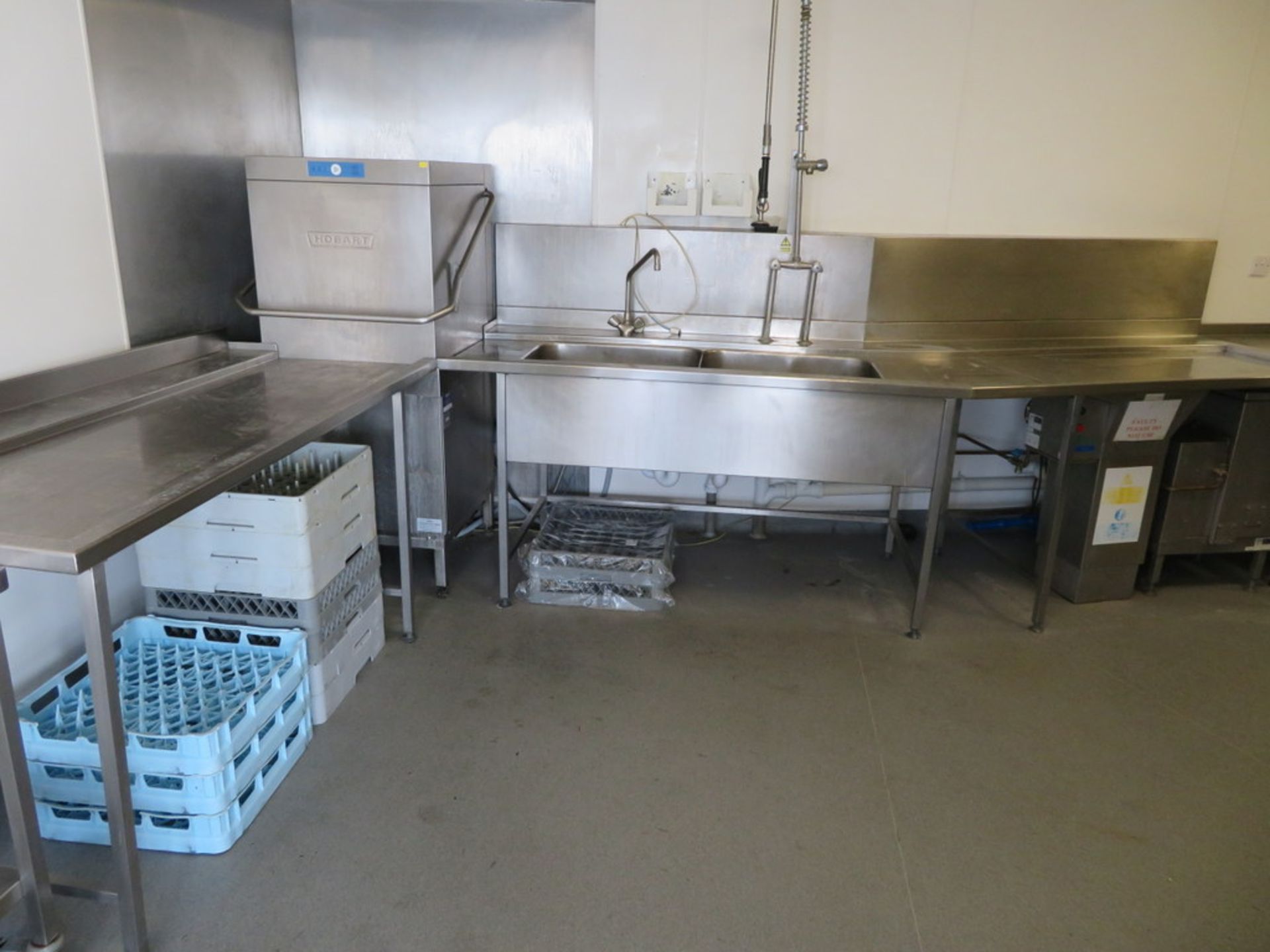 2012 HOBART MODEL AMXXRS-30 STAINLESS STEEL PASS-THROUGH WAREWASHER