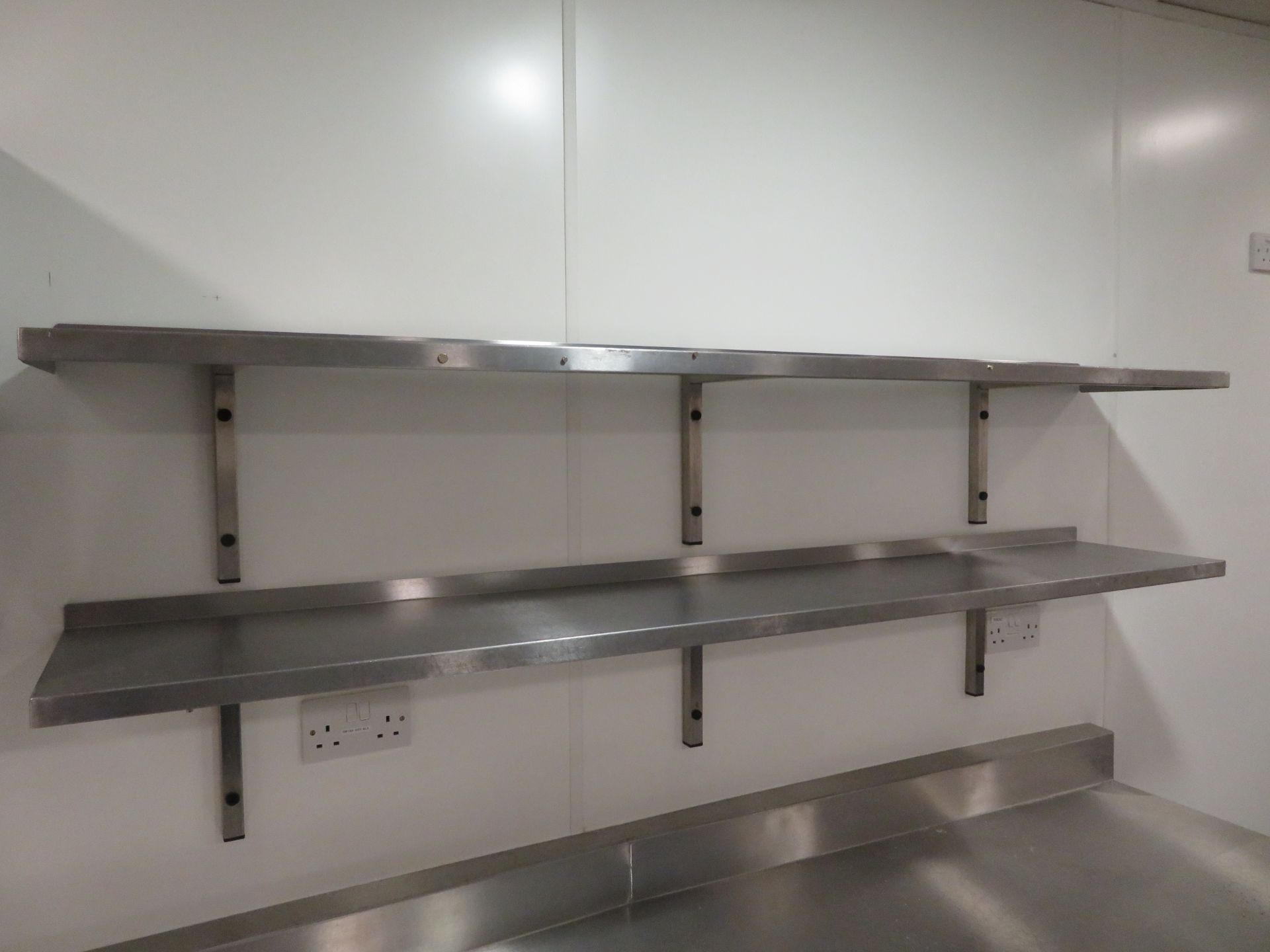 3 X PAIRS OF STAINLESS STEEL WALL SHELVES - Image 2 of 3