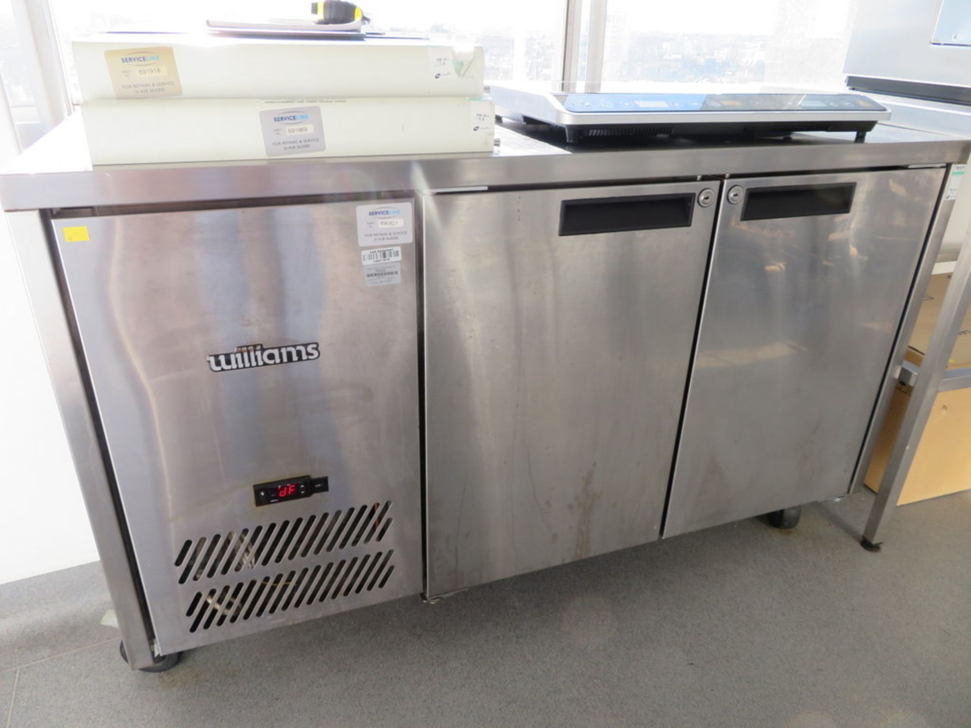 WILLIAMS MODEL HJC25A STAINLESS STEEL DOUBLE DOOR COUNTER REFRIGERATOR