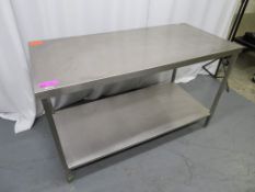 Stainless Steel Preparation Table. Dimensions: 1500x700x900mm (LxWxH)