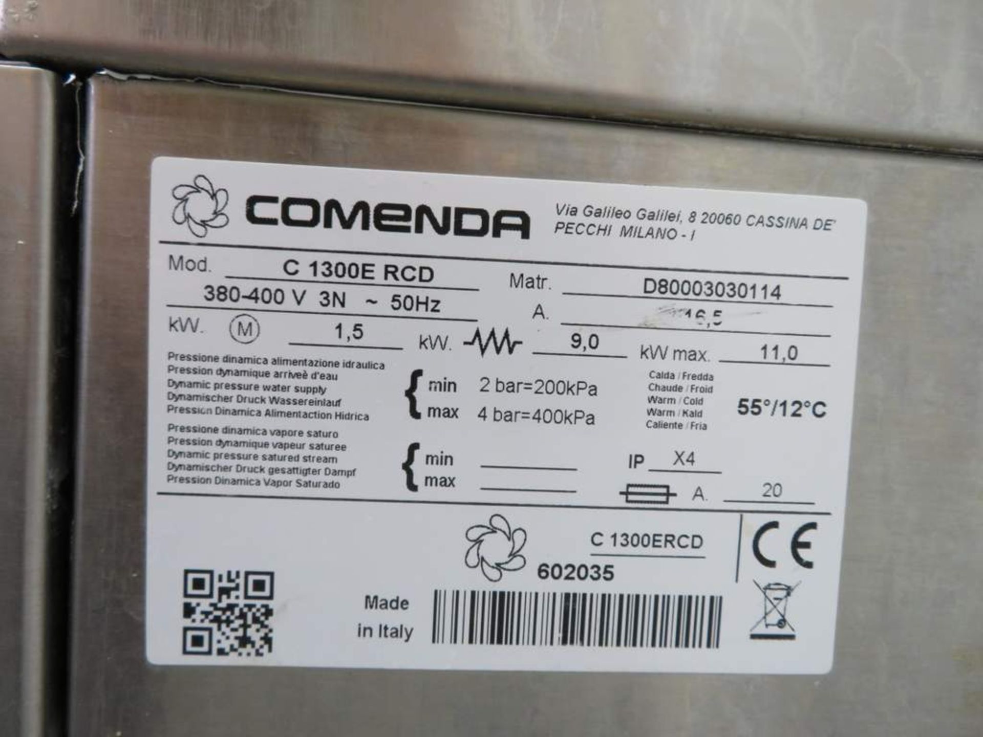 Comenda C1300E RCD Hooded Dishwasher - 3 Phase. - Image 8 of 8