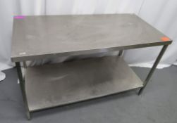 Stainless Steel Preparation Table. Dimensions: 1500x700x920mm (LxWxH)