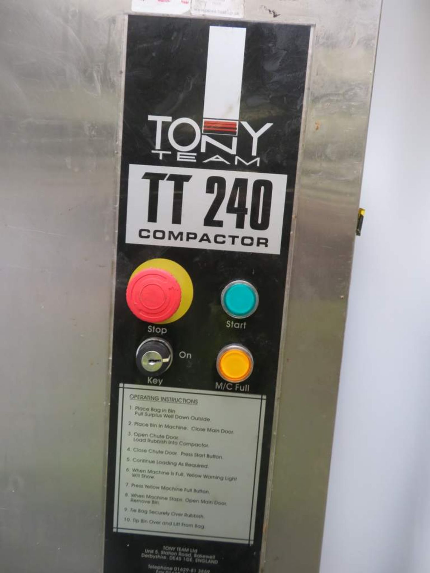 Tony Team TT240 Compactor/Unibailer. Dimensions: 720x740x1940mm (LxWxH) - Image 4 of 8