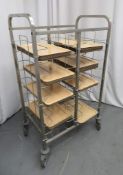 Mobile Double Tray Rack. Dimensions: 860x550x1450mm (LxWxH)