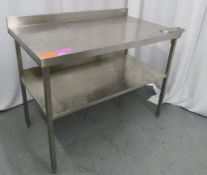 Stainless Steel Preparation Table. Dimensions: 1200x700x920mm (LxWxH)