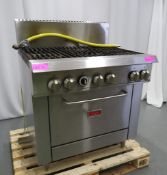 Thor 6 Ring Gas Range Oven 36". Natural Gas. Model: TR-6F.