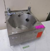 Stainless Steel Wall Mounted Sink. Dimensions: 340x350x230mm (LxWxH)