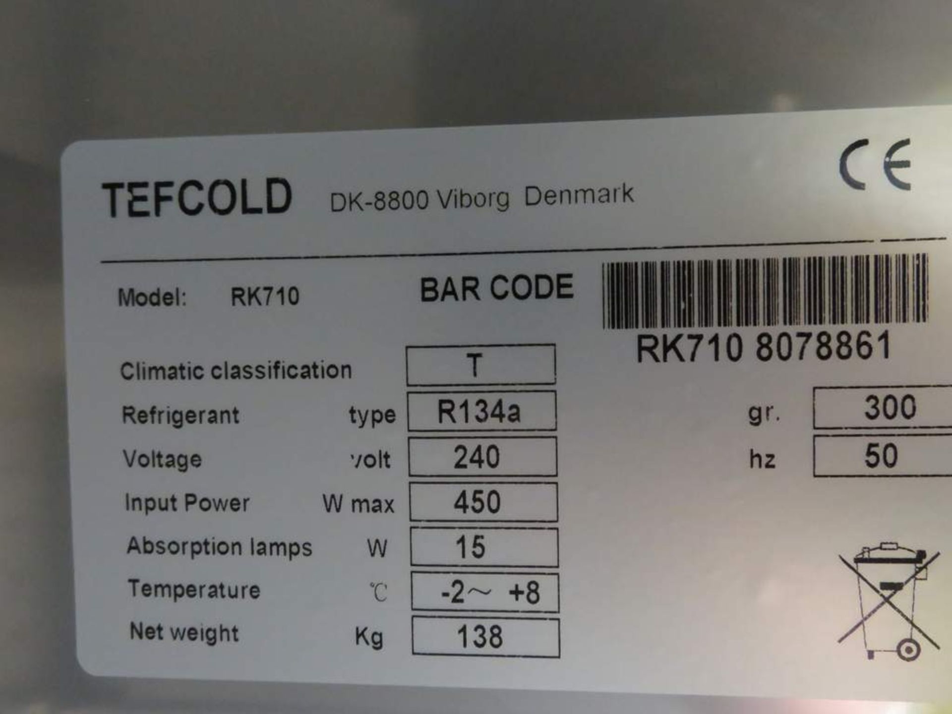 Tefcold Gastro-Line RK710 Fridge. Dimensions: 740x850x2000mm (LxWxH) - Image 8 of 9