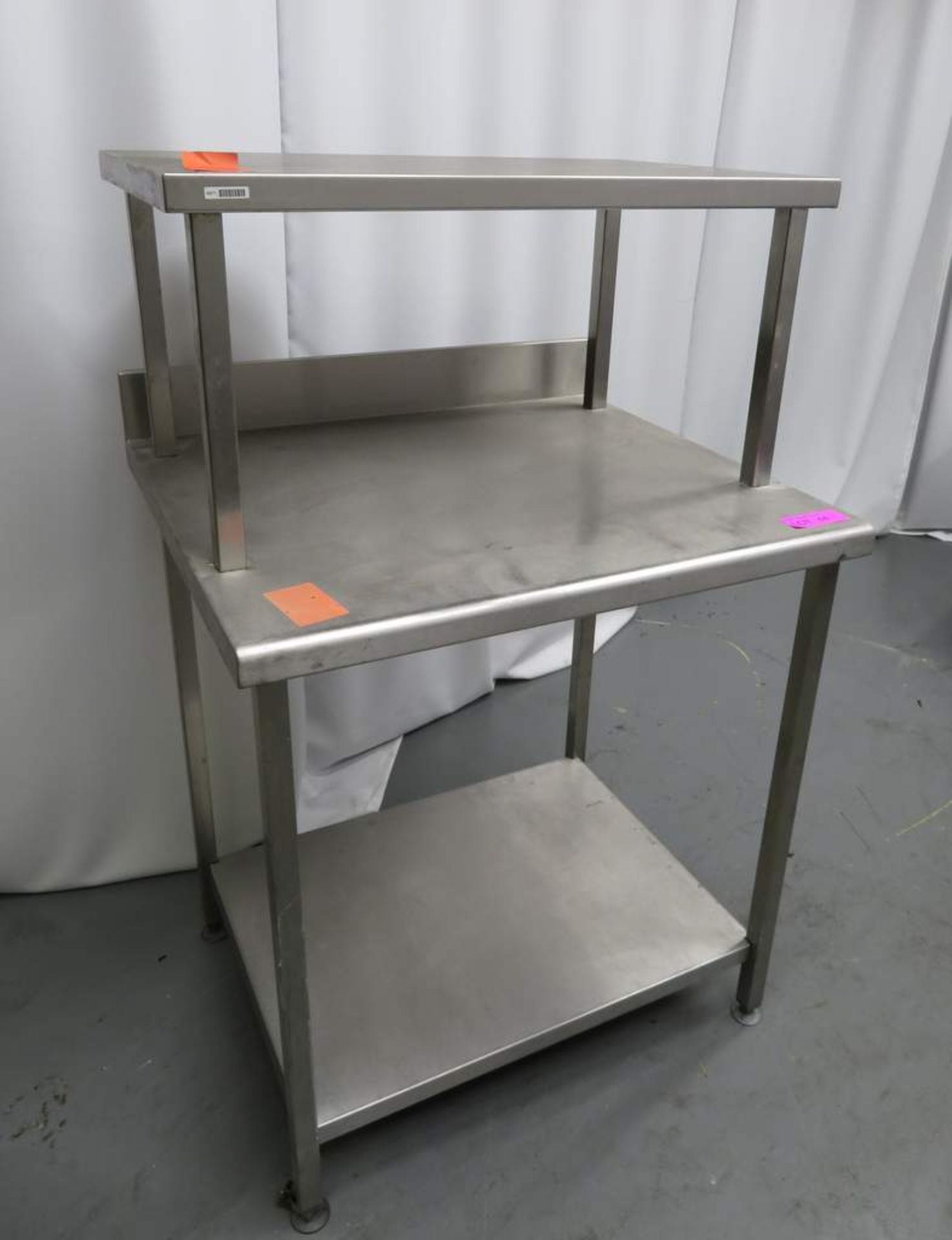 Double Tier Stainless Steel Preparation Table. Dimensions: 800x700x1260mm (LxWxH)