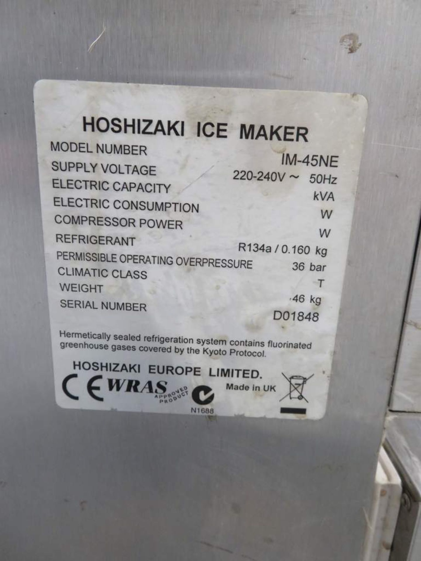 Hoshizaki Ice Maker Model: IM-45NE. 220-240v - Image 6 of 8