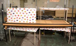 Small Childrens' Canteen Tables 1000 x 550 x 560mm. Large Tables 2500mm long.