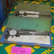 2x Mitutoyo Caliper Vernier Dial Type