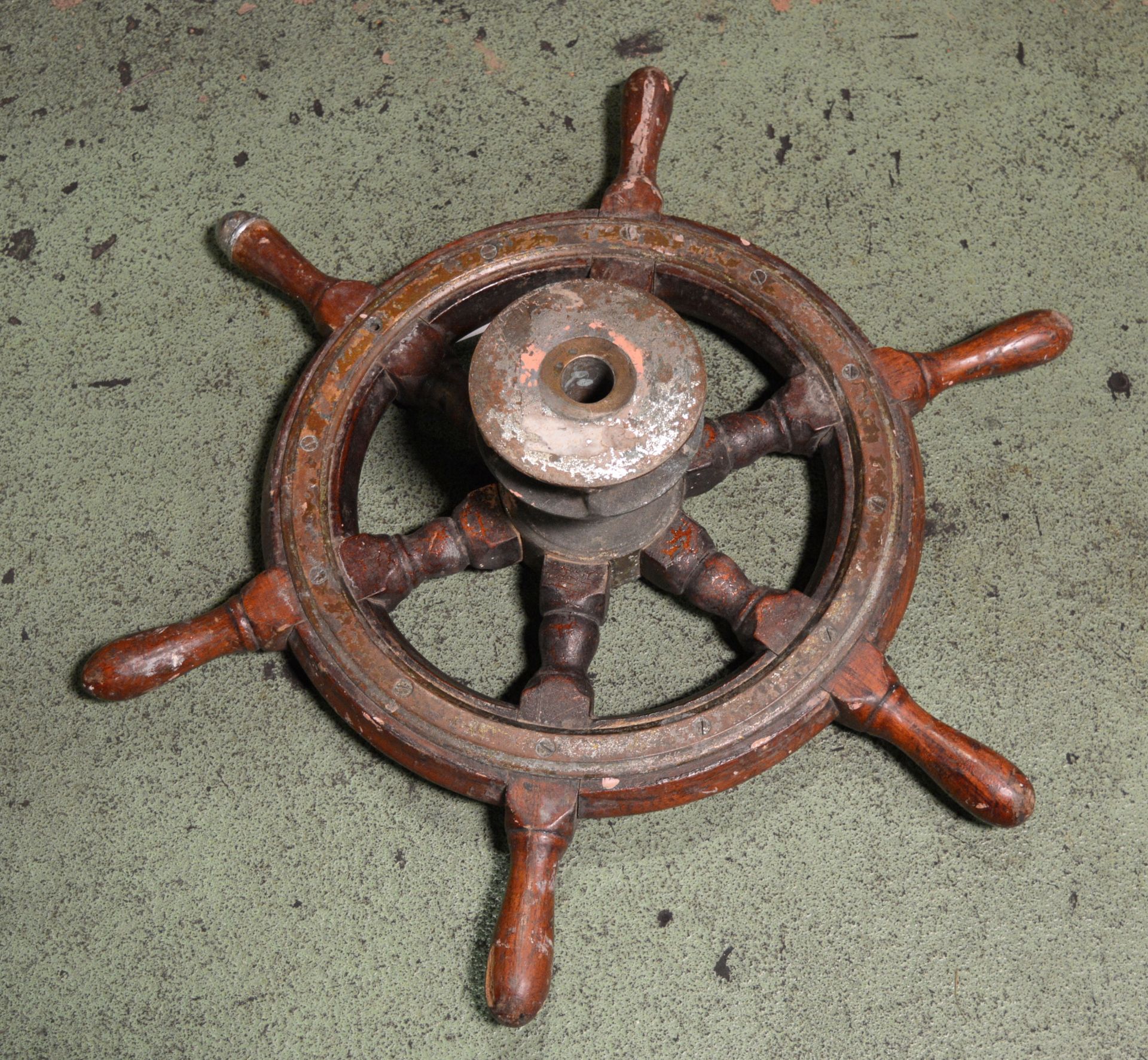 Ship's Wheel - Salvaged from MV Alice on River Thames. - Image 2 of 2