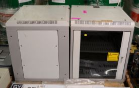 2x 19" Rack Cabinets with Glass Doors W600 x D600 x H700mm.