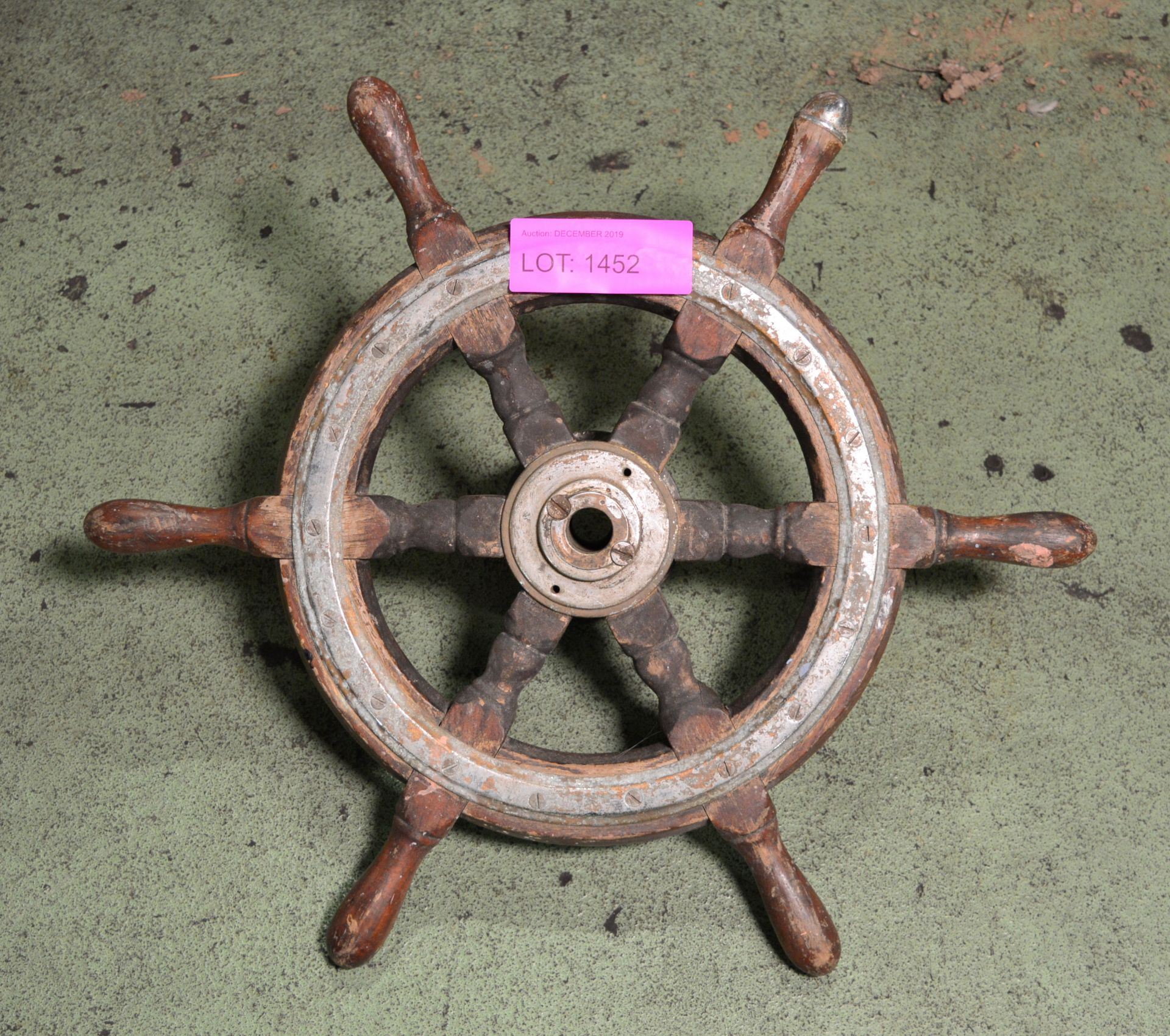 Ship's Wheel - Salvaged from MV Alice on River Thames.