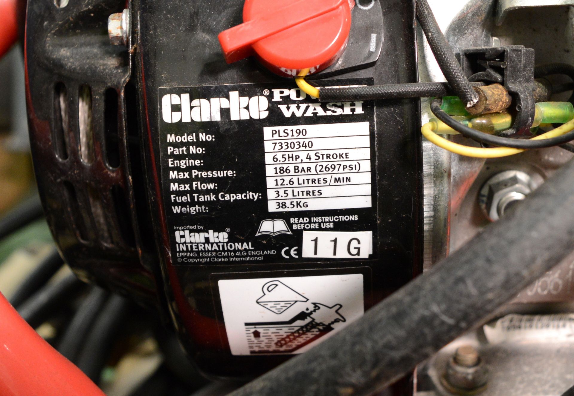 Clarke PLS190 6.5HP 4 Stroke Pressure Washer & Hoses. - Image 3 of 5